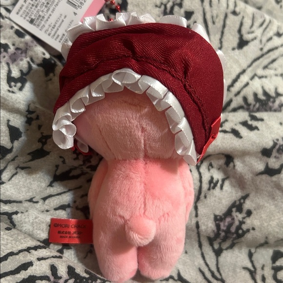 Gloomy Bear Pink Plush Bear bonnet Keychain Charm - Picture 3 of 6